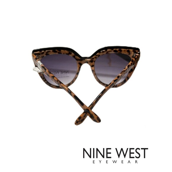 "Nine West" Women's Cat Eye Sunglasses Leopard Print Purple Gradient Lens NWT - Picture 4 of 4